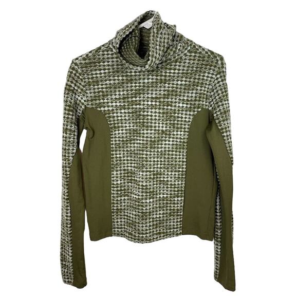 Nike Womens Green Pullover Size Medium Top Hyperwarm Textured Workout Shirt - Picture 1 of 12